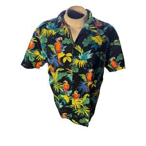 RJC Hawaiian Shirt Parrot Tropical Print 2XL Nortel Networks Promo USA
